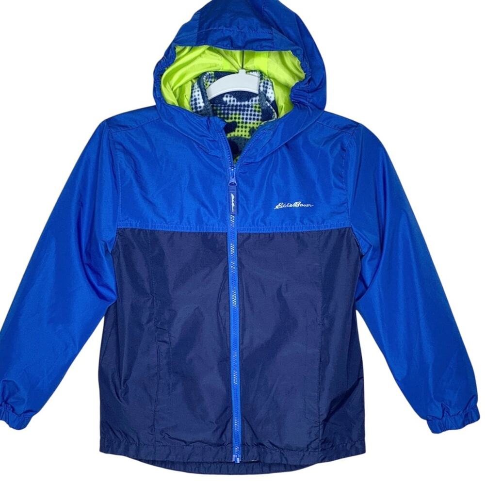 Eddie Bauer Lone Peak 3 in 1 Jacket Youth S 7 8 Blue Lime Green Waterproof Rain